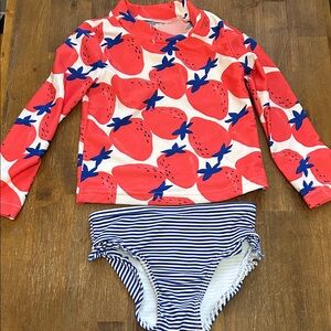 Carter's Red and Blue Strawberry Rashguard Set